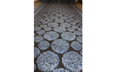 Blue Entrance Hallway Pebbles Mat Corridor 67cm wide
