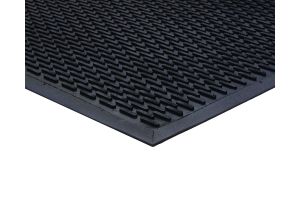 Black Outdoor Rubber Lozenge Matting 7mm 115 mm X 175 mm